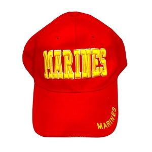 US Marines Red Yellow Baseball Hat Cap Military Armed Forces Adjustable USA